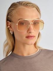 Le Specs Gold Civelle Sunglasses - Image 1 of 5