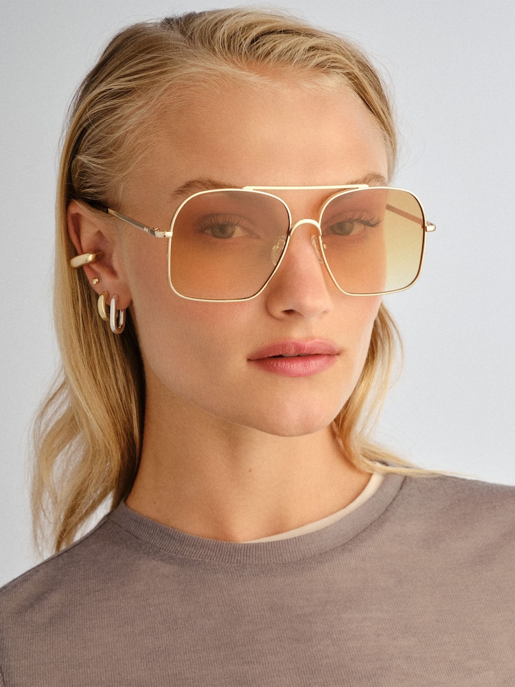 Le Specs Gold Civelle Sunglasses - Image 1 of 5 Le Specs Gold Civelle Sunglasses - Image 1 of 5