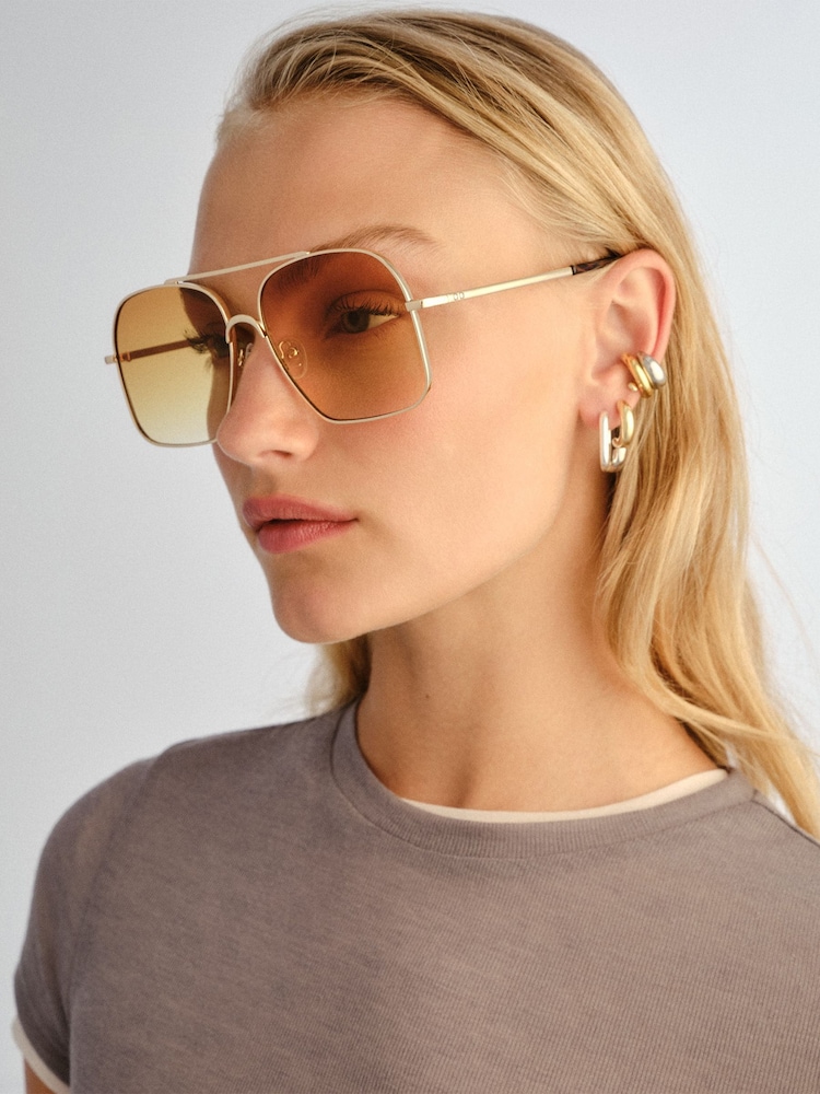 Le Specs Gold Civelle Sunglasses - Image 2 of 5 Le Specs Gold Civelle Sunglasses - Image 2 of 5