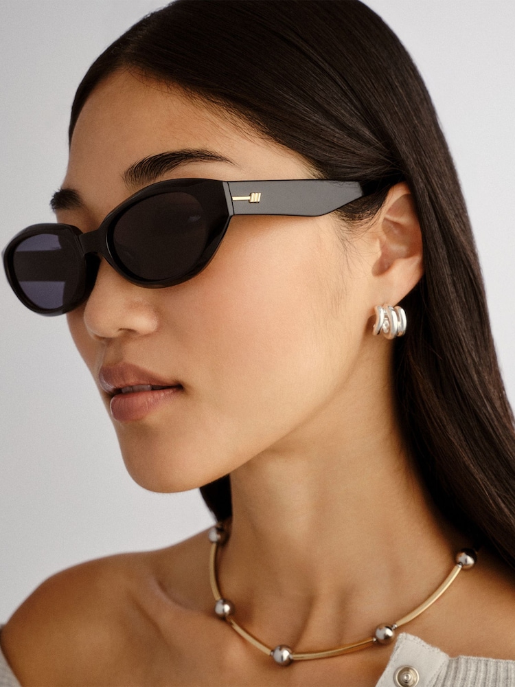 Le Specs Black Le Bijou Sunglasses - Image 1 of 5 Le Specs Black Le Bijou Sunglasses - Image 1 of 5