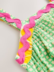 Green Check 100% Cotton Ric Rac Trim Top and Skirt Set (3-16yrs) - Image 11 of 11
