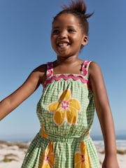 Green Check 100% Cotton Ric Rac Trim Top and Skirt Set (3-16yrs) - Image 2 of 11