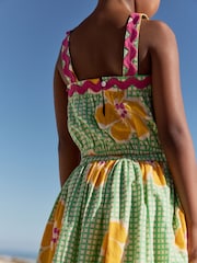 Green Check 100% Cotton Ric Rac Trim Top and Skirt Set (3-16yrs) - Image 5 of 11