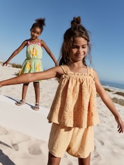 Green Check 100% Cotton Ric Rac Trim Top and Skirt Set (3-16yrs) - Image 7 of 11