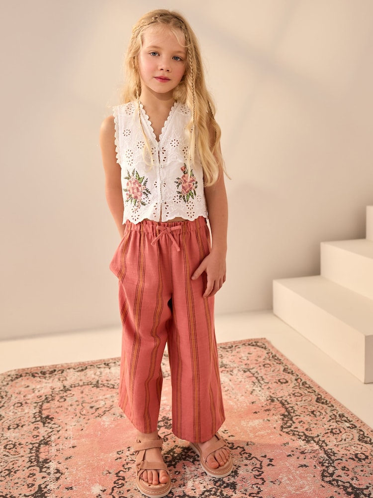 White 100% Cotton Embroidered Blouse (3-16yrs) - Image 2 of 8