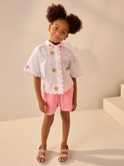 White Embroidered 100% Cotton Shirt (3-16yrs) - Image 3 of 5