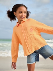 Soft Orange Printed 100% Cotton Shirt (3-16yrs) - Image 2 of 8