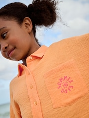 Soft Orange Printed 100% Cotton Shirt (3-16yrs) - Image 3 of 8