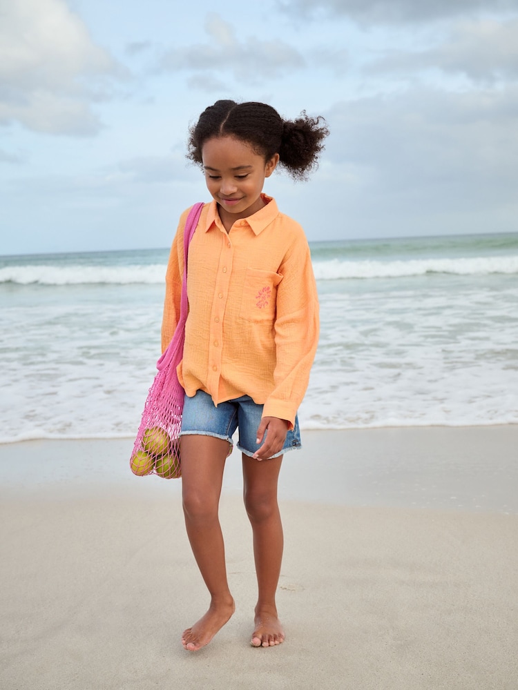 Soft Orange Printed 100% Cotton Shirt (3-16yrs) - Image 4 of 8