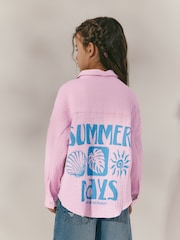 Pink Printed 100% Cotton Shirt (3-16yrs) - Image 1 of 9