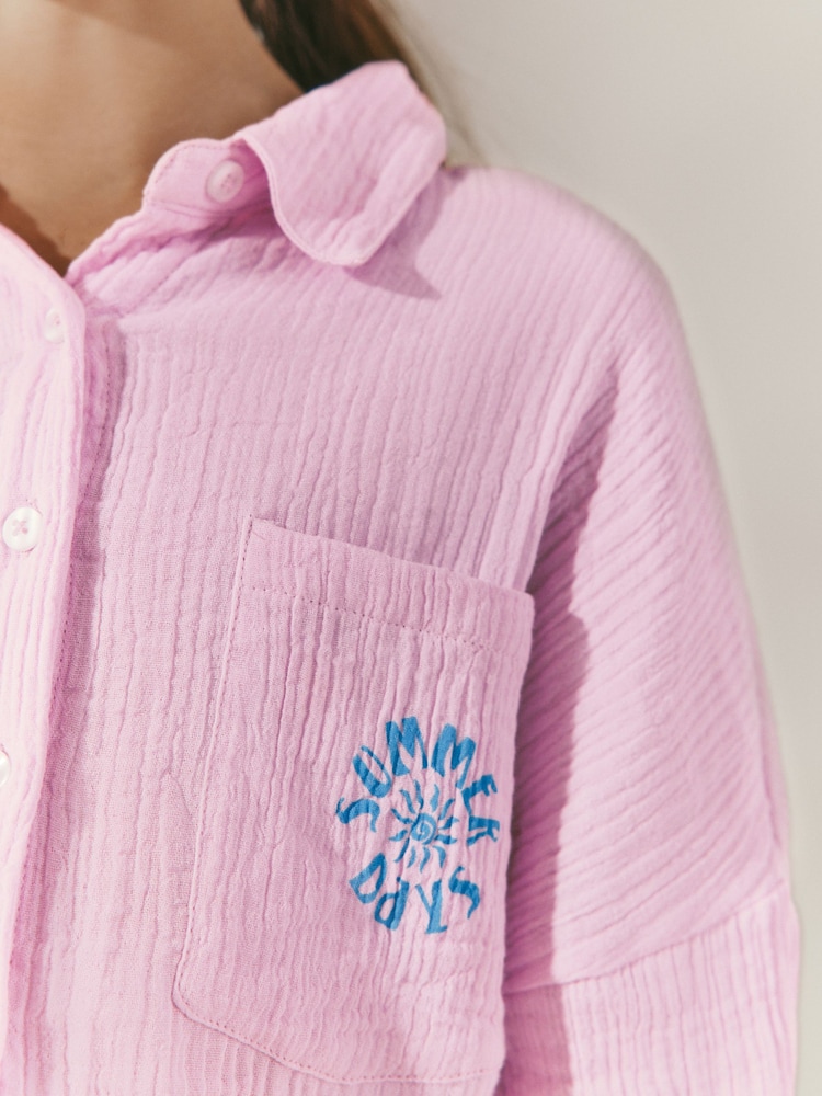 Pink Printed 100% Cotton Shirt (3-16yrs) - Image 5 of 9