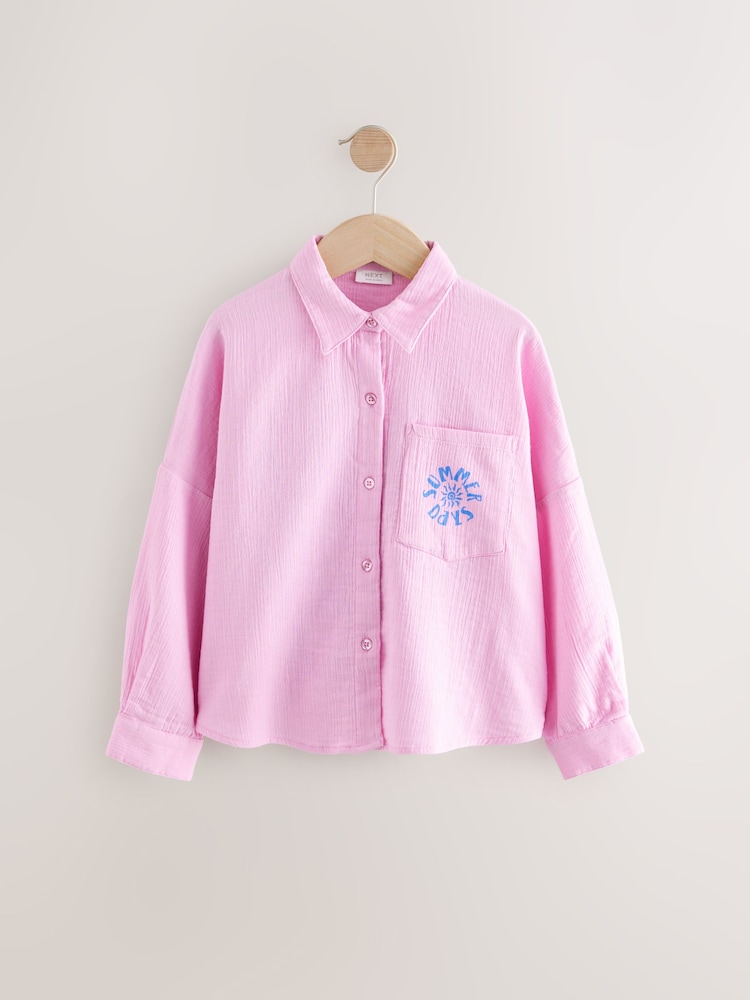 Pink Printed 100% Cotton Shirt (3-16yrs) - Image 6 of 9