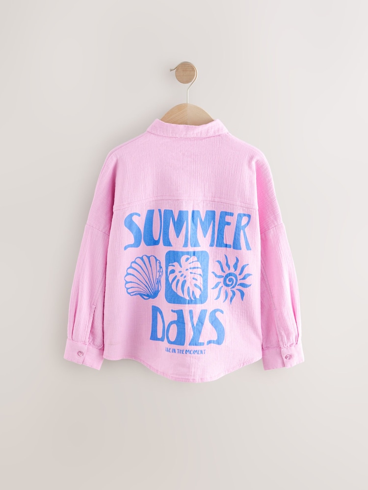 Pink Printed 100% Cotton Shirt (3-16yrs) - Image 7 of 9