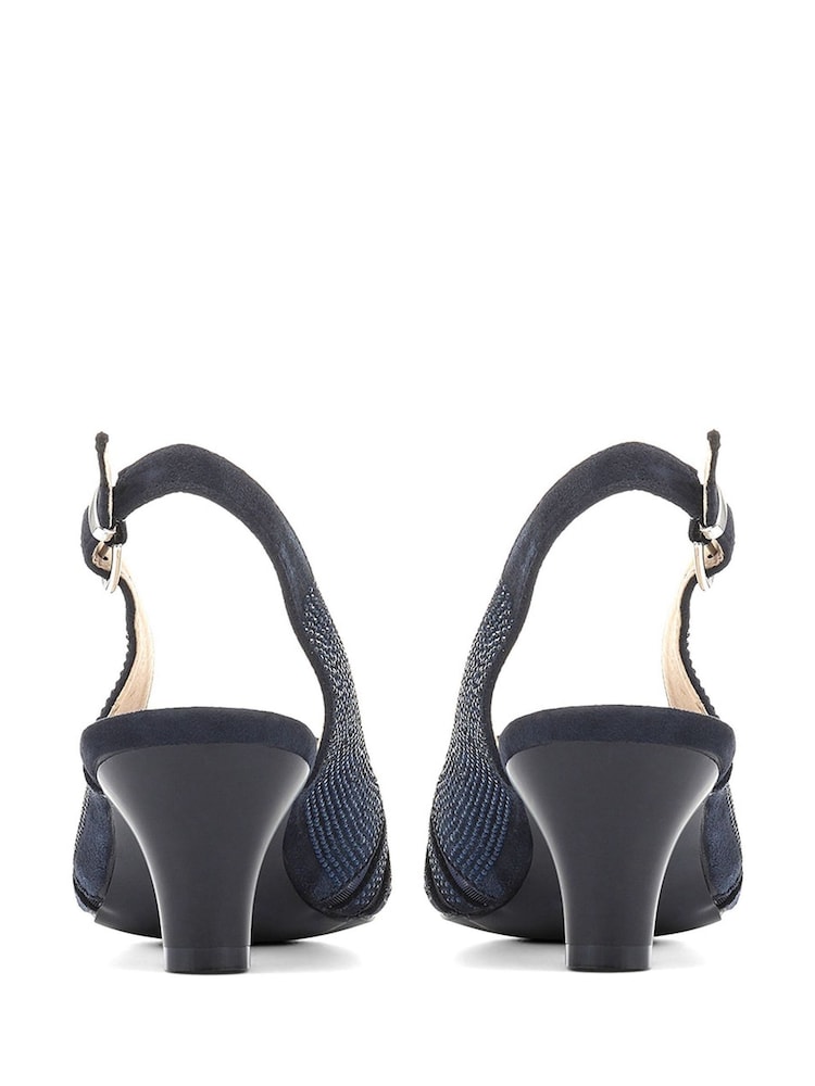 Pavers Blue Pavers Black Slingback Evening Heels - Image 2 of 5