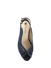 Pavers Blue Pavers Black Slingback Evening Heels - Image 4 of 5