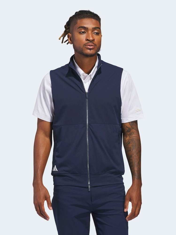 Adidas Golf Navy Ultimate365 Tour Full Zip Gilet - Image 1 of 7 Adidas Golf Navy Ultimate365 Tour Full Zip Gilet - Image 1 of 7