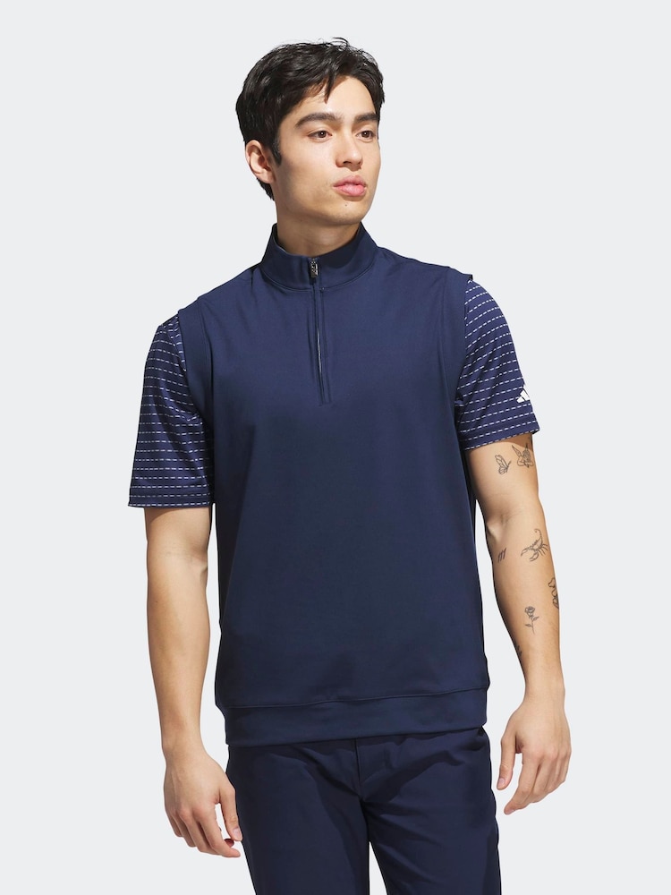 Adidas Golf Blue Ultimate365 Classic 1/4 Zip Vest - Image 1 of 14