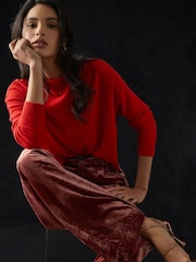 Anthropologie Red Alani Cashmere Mock Neck Jumper - Image 2 of 5