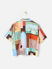 Oliver Bonas Green Print Short Sleeve Shirt - Image 4 of 7