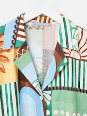 Oliver Bonas Green Print Short Sleeve Shirt - Image 5 of 7