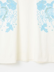 Oliver Bonas Cream Floral Embroidered T-Shirt - Image 7 of 7