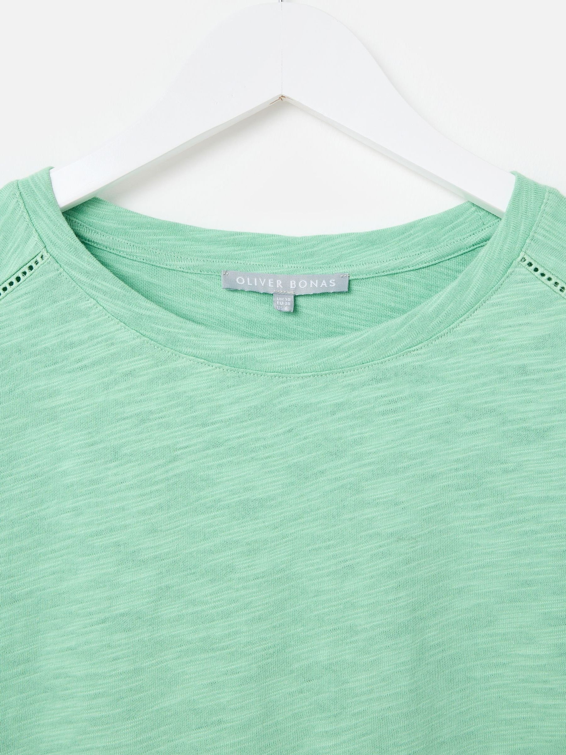 Buy Green - Oliver Bonas Embroidered Puff Sleeve Top from Next Japan