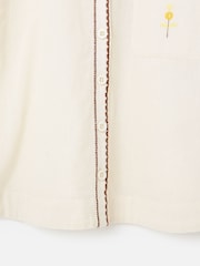 Oliver Bonas Cream Embroidered Short Sleeve Shirt - Image 7 of 7