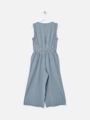 Oliver Bonas Blue Gingham Sleeveless Jumpsuit - Image 4 of 7
