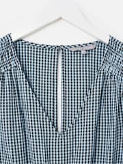 Oliver Bonas Blue Gingham Sleeveless Jumpsuit - Image 5 of 7