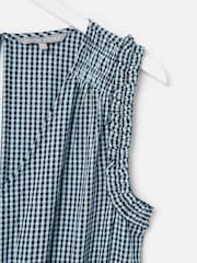 Oliver Bonas Blue Gingham Sleeveless Jumpsuit - Image 6 of 7