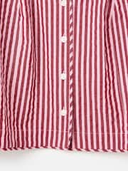 Oliver Bonas Pink Striped Seersucker Puff Sleeve Blouse - Image 7 of 7
