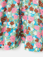 Oliver Bonas Pink Floral V-Neck Puff Sleeve Mini Dress - Image 7 of 7