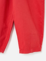 Oliver Bonas Red Denim Collared Short Sleeve Jumpsuit - Image 8 of 8