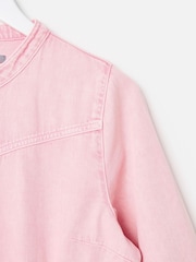 Oliver Bonas Pink Denim Button Up Tie Waist Jumpsuit - Image 6 of 8