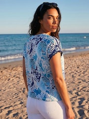 Roman Blue Marine Ric Rac Trim Top - Image 3 of 4