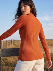 Roman Orange Cable Split Detail Rib Jumper - Image 3 of 4
