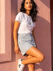 Roman White Cotton Cherry Stretch T-Shirt - Image 1 of 4