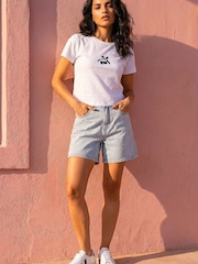 Roman White Cotton Cherry Stretch T-Shirt - Image 2 of 4