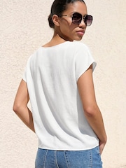Roman White Petite Twist Hem Top - Image 3 of 4