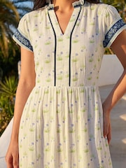 Roman White Petite Floral Print Tiered Midi Dress - Image 4 of 4