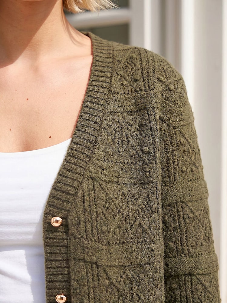 Roman Green Pointelle Cardigan - Image 4 of 4 Roman Green Pointelle Cardigan - Image 4 of 4