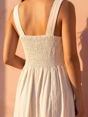 Roman Natural Petite Linen Panel Midi Dress - Image 4 of 4