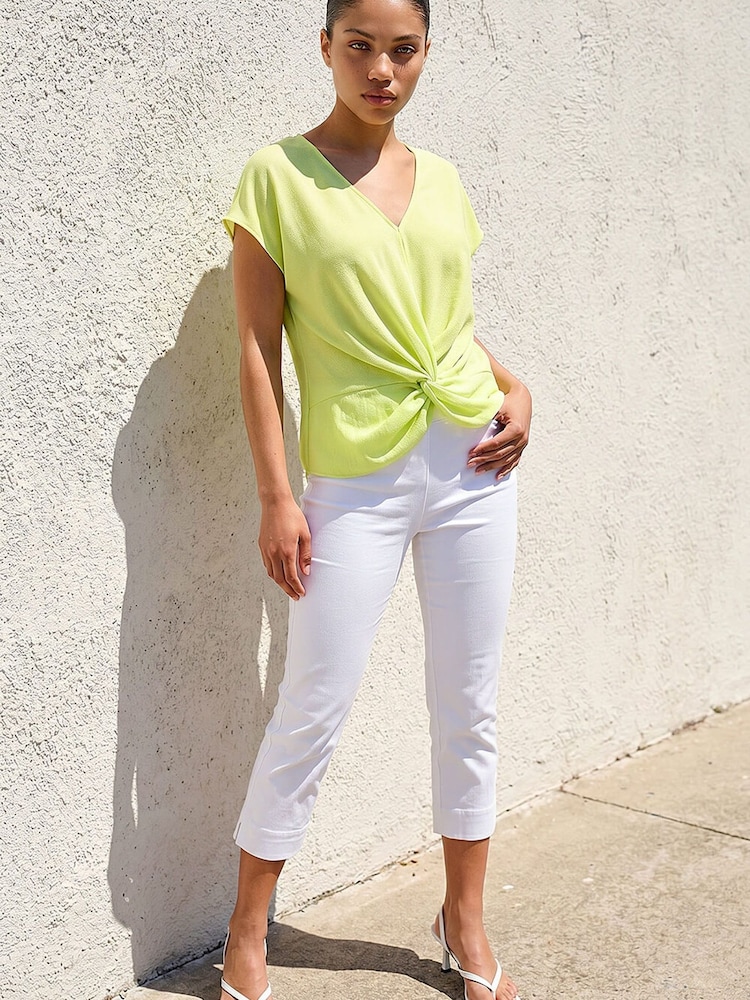 Roman Yellow Petite Twist Hem Top - Image 2 of 4