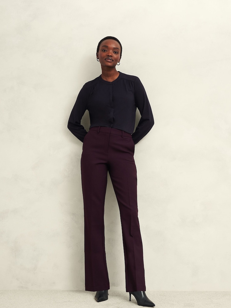Hobbs Blue Alana Jersey Blouse - Image 1 of 4
