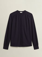 Hobbs Blue Alana Jersey Blouse - Image 4 of 4