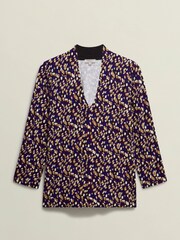 Hobbs Purple 100% Cotton Maddy Printed Top - Image 4 of 4