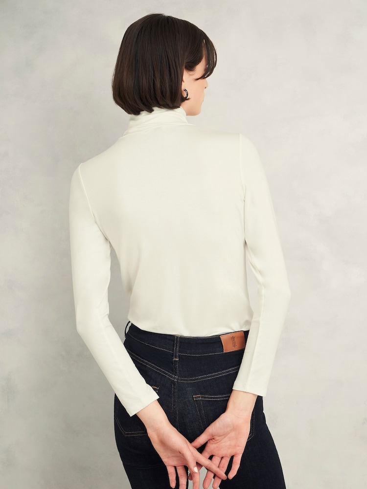 Hobbs White Mischa Roll Neck Top - Image 2 of 4