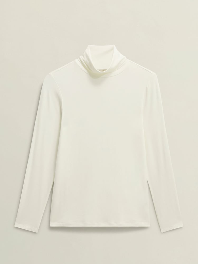 Hobbs White Mischa Roll Neck Top - Image 4 of 4 Hobbs White Mischa Roll Neck Top - Image 4 of 4