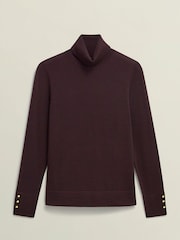 Hobbs Brown Lara Roll Neck Jumper - Image 4 of 4