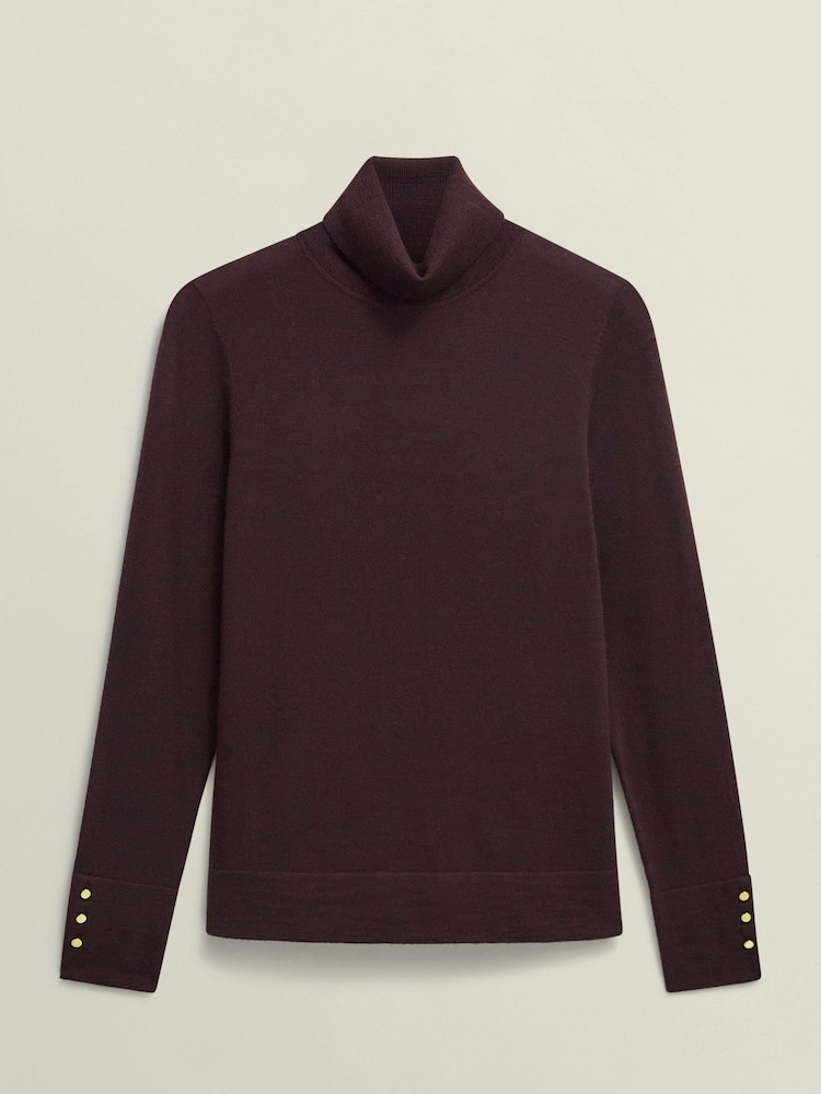 Hobbs Brown Lara Roll Neck Jumper - Image 4 of 4